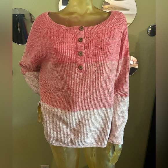 NWT SUNDANCE Avedon Henley Pink Ombre’ Sweater, Size L - Picture 2 of 10